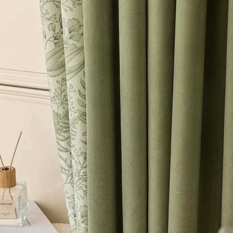 Tende giapponesi in ciniglia verde matcha per soggiorno, sala da pranzo, camera da letto, studio, colore abbinato, finestra ombreggiante addensata, dimensioni personalizzate