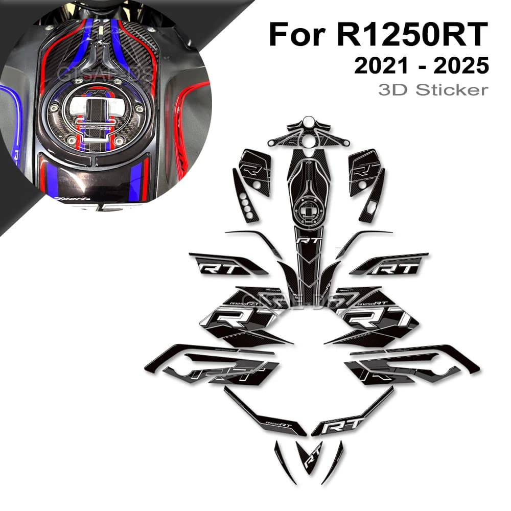 R1250RT Moto 2021 2022 2023 Corpo Carenatura Protezione Serbatoio Ginocchiera Adesivi Decalcomanie Per BMW R1250RT R 1250 RT 2024 2025