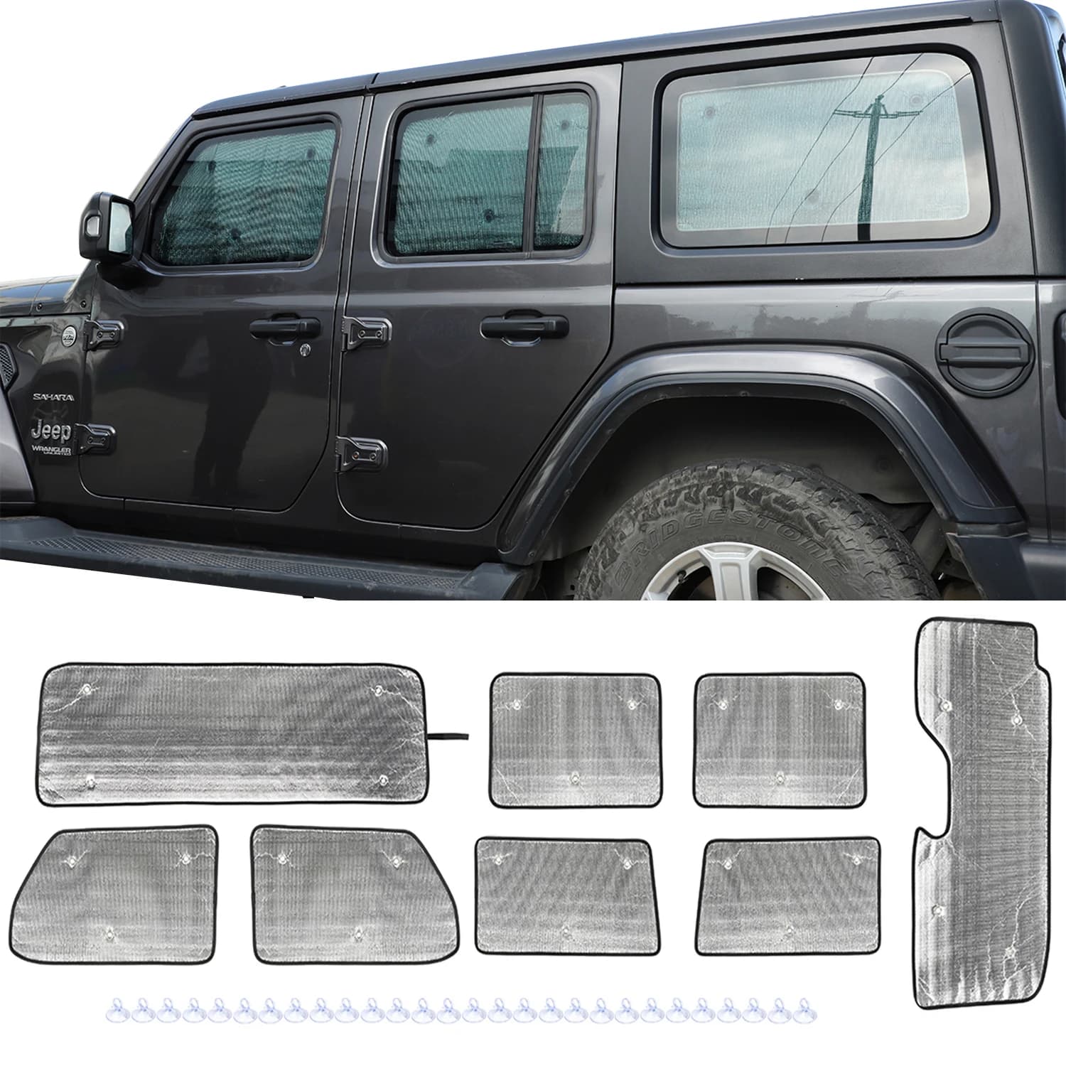 Tenda per auto anti-uv finestra parasole copertura parabrezza parasole Pad isolante per Jeep Wrangler JL 2018-2023 accessorio interno