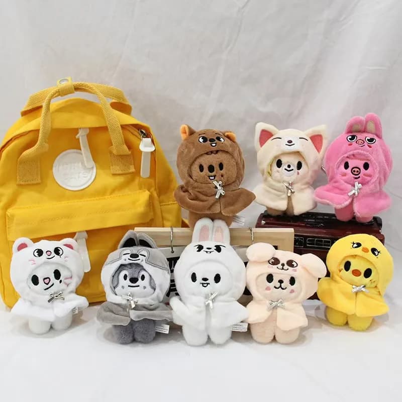 SKZOO Stray Kids portachiavi KPOP peluche bambola TXT cartone animato farcito peluche animale coniglio lupo orso JYP fan Leeknow Fang può regalo