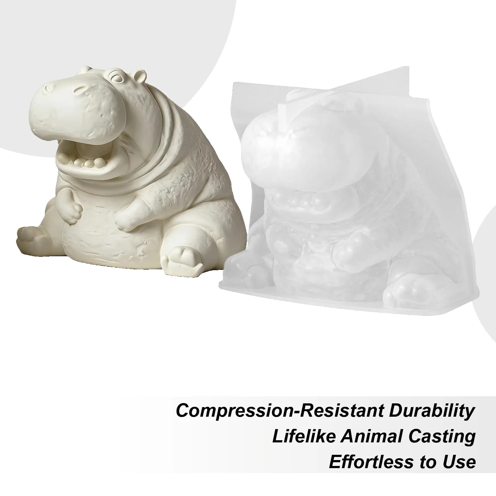Cartoon Hippo-potamus Silicone Mold DIY 3D Hippo Crafts Epoxy Resin Mold For Gypsum Cement Concrete Arts Crafts Decoration