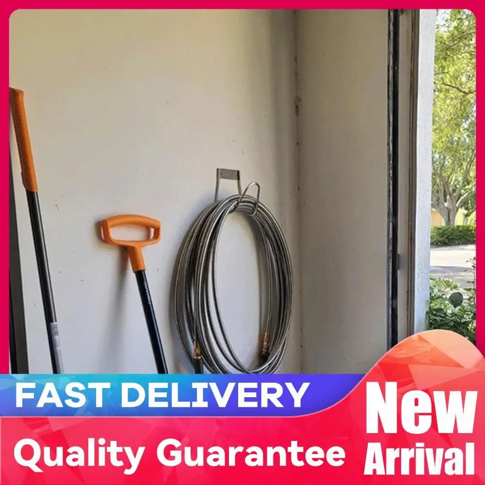 Supporto per tubo da giardino in acciaio inossidabile, gancio da parete per tubo dell'acqua, porta tubo per giardino, garage o deposito all'aperto