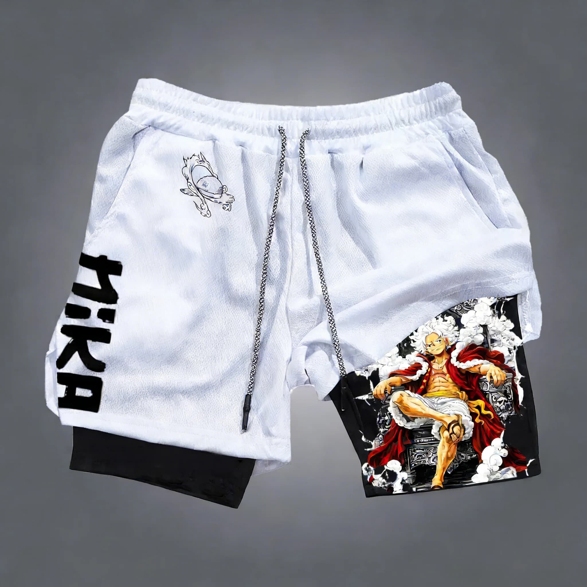 Sporty Shorts Printed ONE PIECE Anime Luffy 2026 New Unisex Y2K Shorts for Fitness and Fast Drying 2-in-1