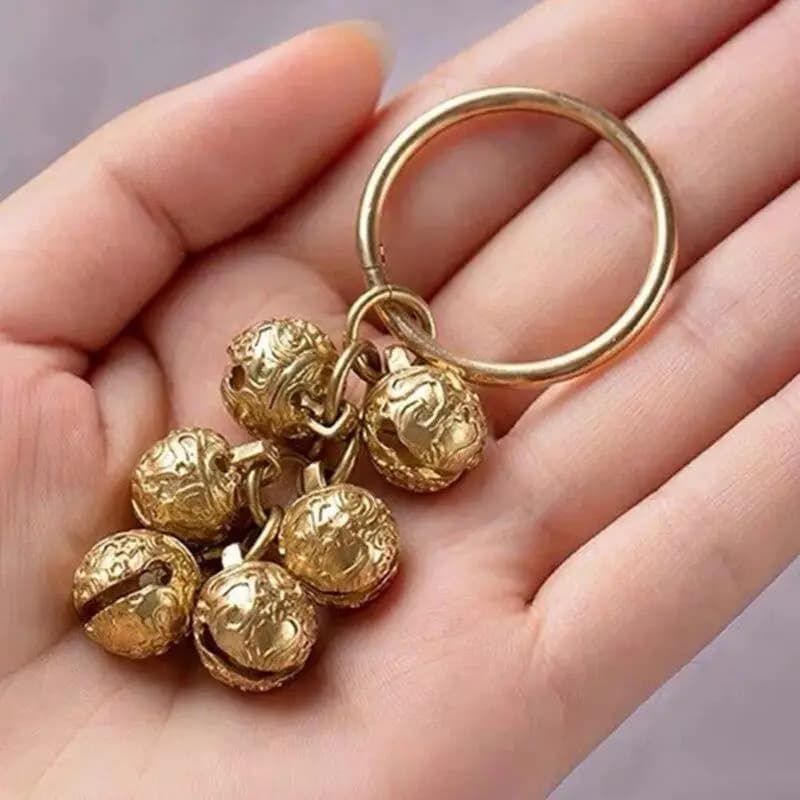 1PC Creative Brass Handicraft Wind Chimes Bell Key Car Button Wind Bell Tibetan Bronze Bell Gift Home Decoration Pendant