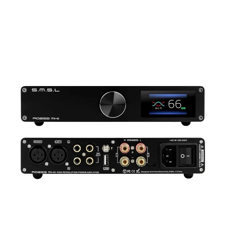 Amplificatore di potenza digitale HIFI SMSL AO200 MKII MA5332MS AMP 5.0 con ingressi XLR, RCA e USB, con telecomando per PC, DAC, TV, DAP