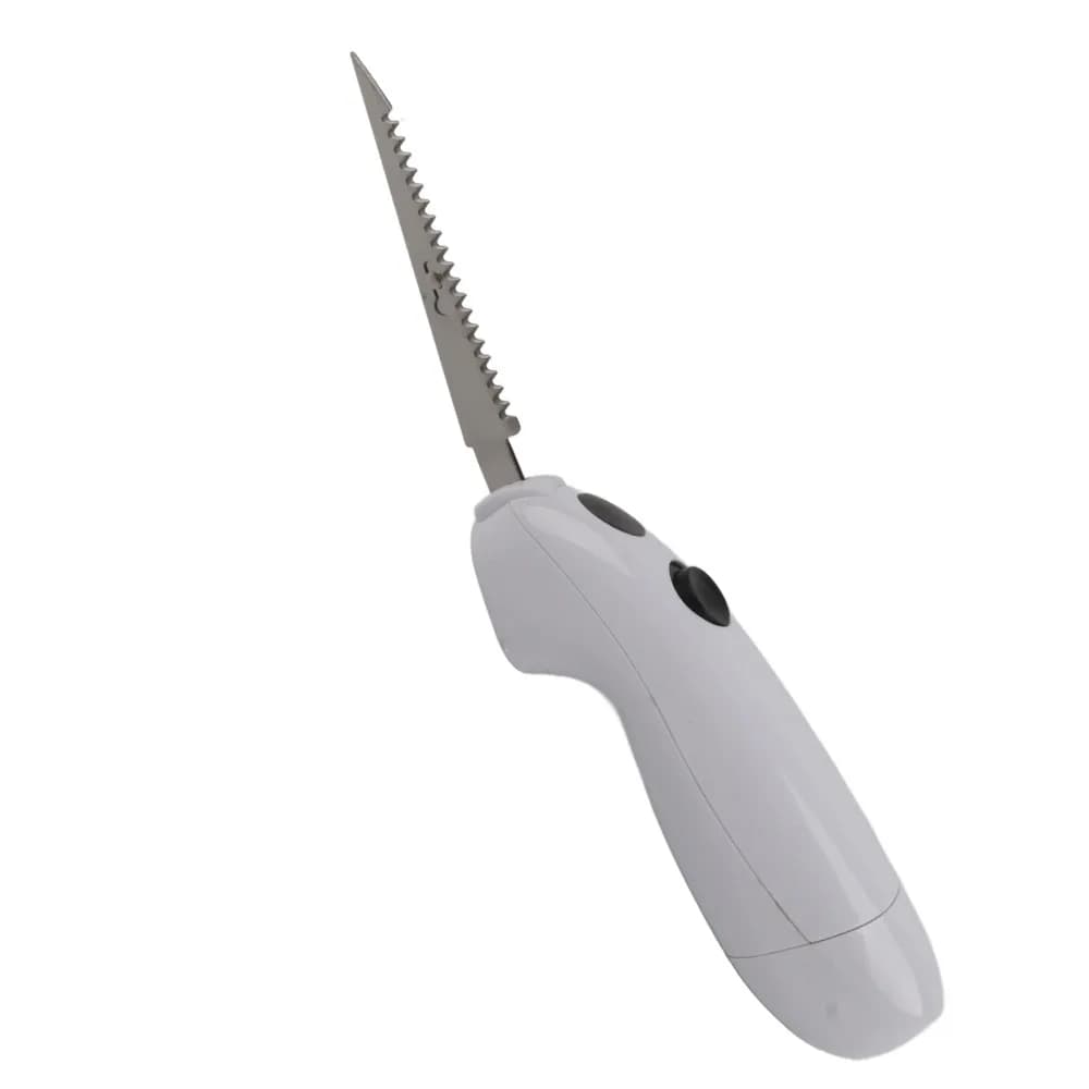 Plastic Stainless Steel Blades Electric Fillet Knife White Ergonomic Handle Cordless Kitchen Knife Battery Powered Non Slip Grip