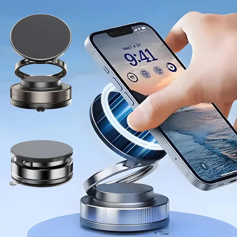 Supporto Magnetico per Telefono da Auto, Design Pieghevole a 360 Gradi ° Supporto regolabile per aspirapolvere per auto/scrivania/bagno/uso universale
