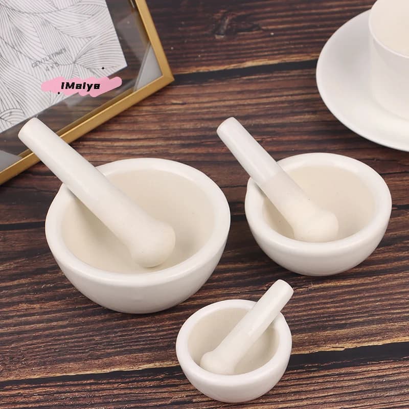 Set di Macinini Manuali per Spezie in Ceramica M-Chinese - Mortaio e Pestello da 60/80/100mm, Strumenti Fai-da-te per Condimenti, Ciotola per Riscaldamento di Sapone e Cera