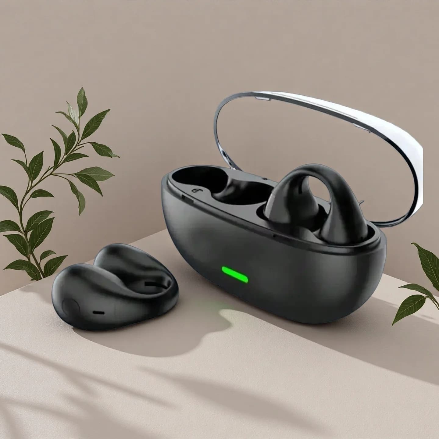 Wireless Bluetooth TWS Clip Ear Music Headphones with Noise Cancellation Calls HD Sports mobile earphones for all smartphones