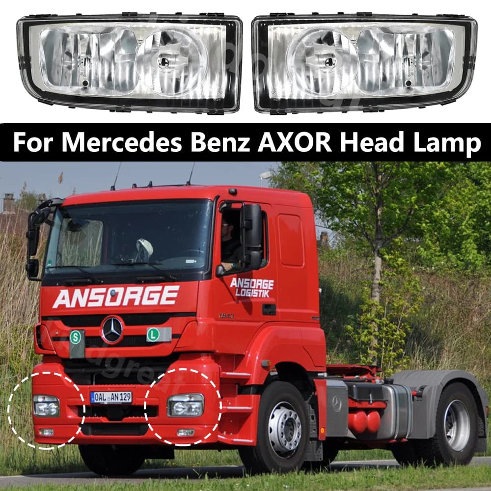 1 Pezzo Faro Anteriore 24V per Camion Europei, Compatibile con Mercedes Benz AXOR 9408200261 9408200161