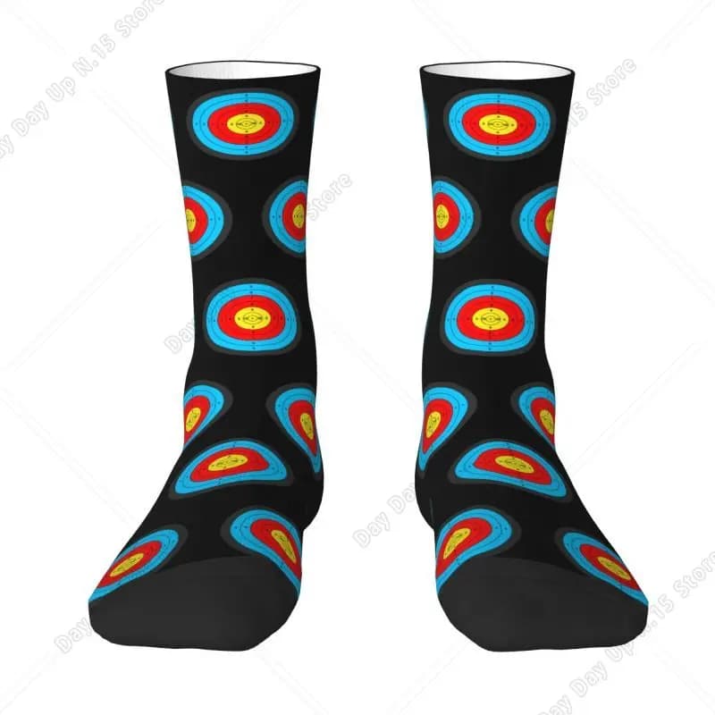 Kawaii Printing Shooting Target Socks for Women Men Stretchy Summer Autumn Winter Archery Archer Darts Crew Socks
