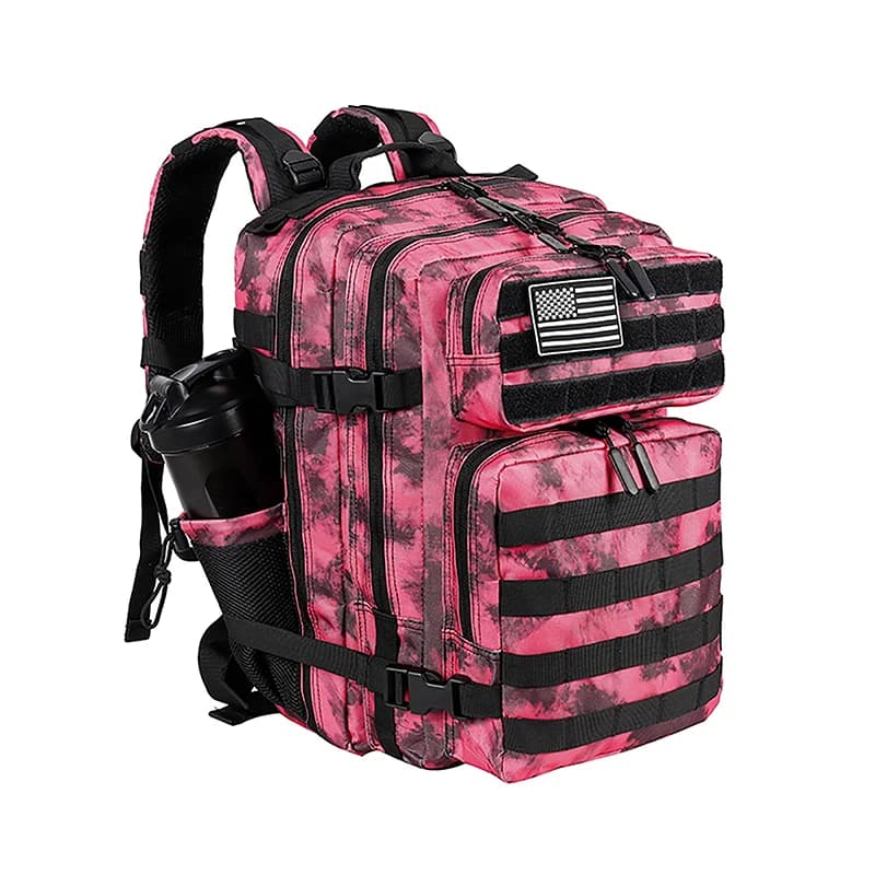 LHl 35L Zaino da palestra tattico Tie-dye Impermeabile Escursionismo all'aperto Zaino da campeggio Borsa da allenamento sportiva da viaggio con portabottiglie