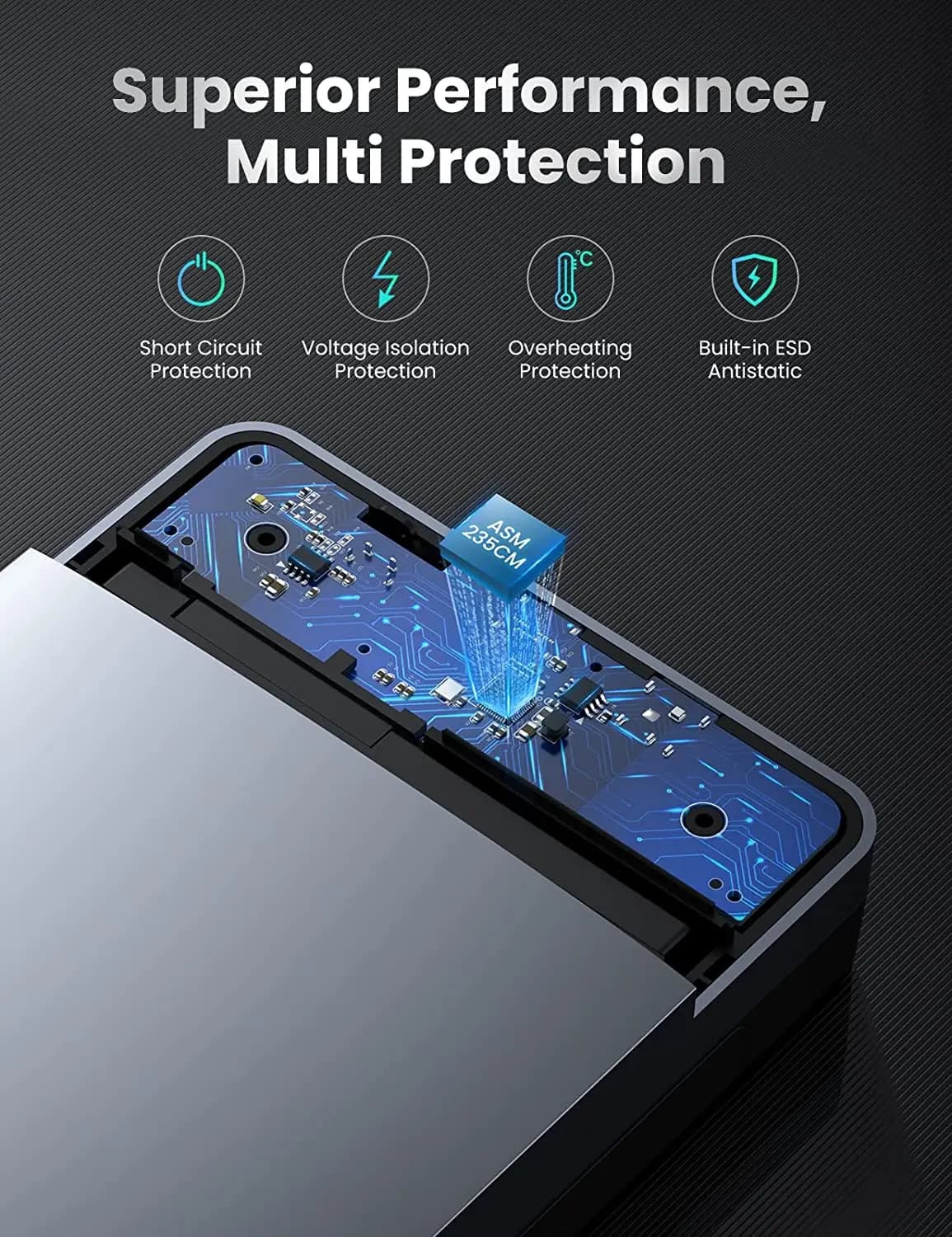UGREEN 3.5 Inch SATA External Hard Drive Enclosure for 2.5 Inch SATA SSD HDD Aluminum USB C 3.1 Gen 2 High-Speed 6Gbps Case