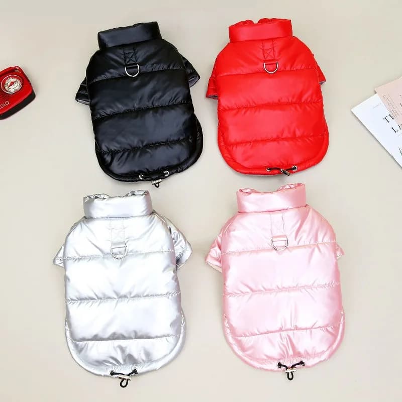 Dog Winter Coat Waterproof, Fleece Lined Jacket with Harness Hole for Teddy Bichon Small Dogs, Warm