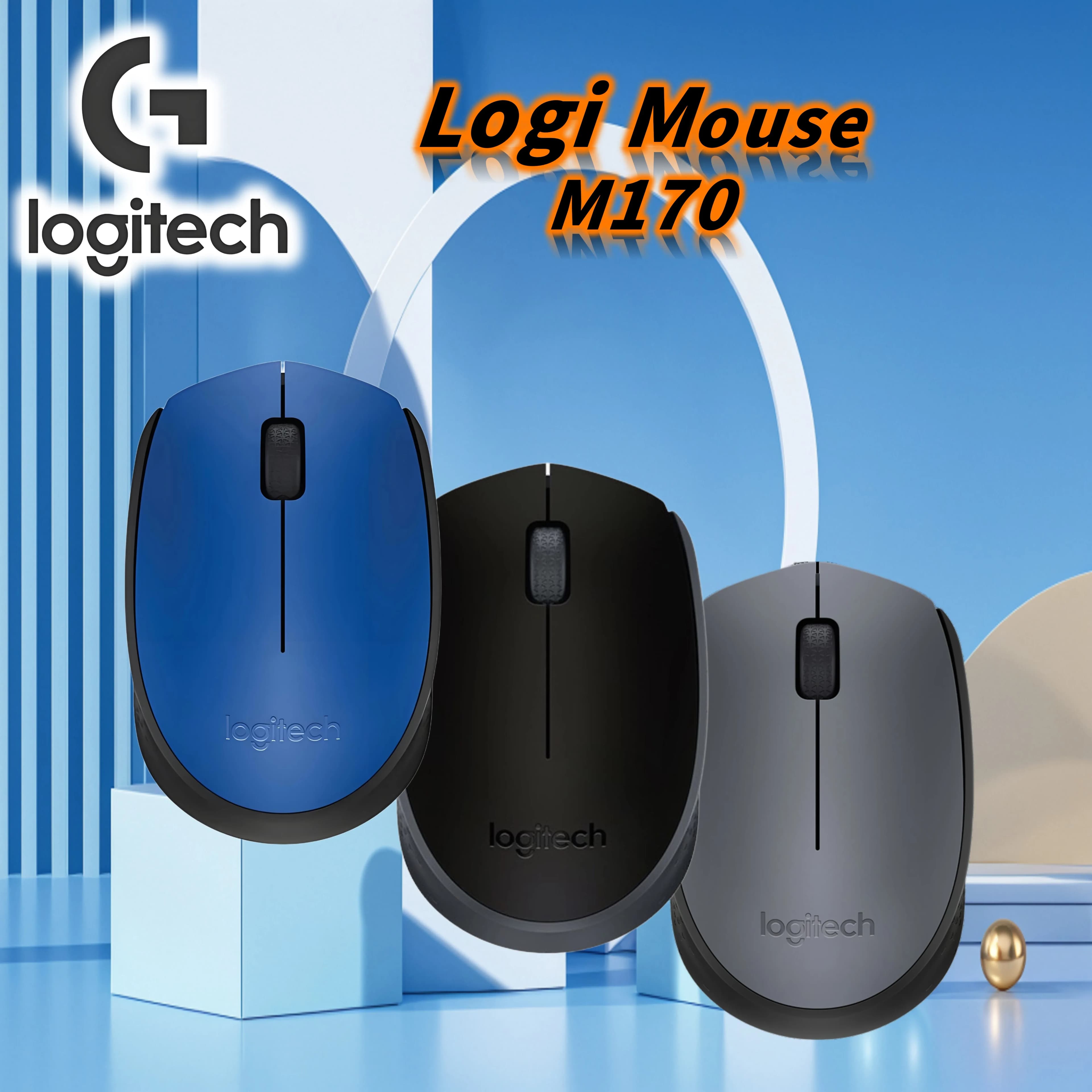 Mouse wireless Logitech M170 serie M per PC, Mac, laptop, 2,4 GHz con mini ricevitore USB, durata della batteria di 12 mesi