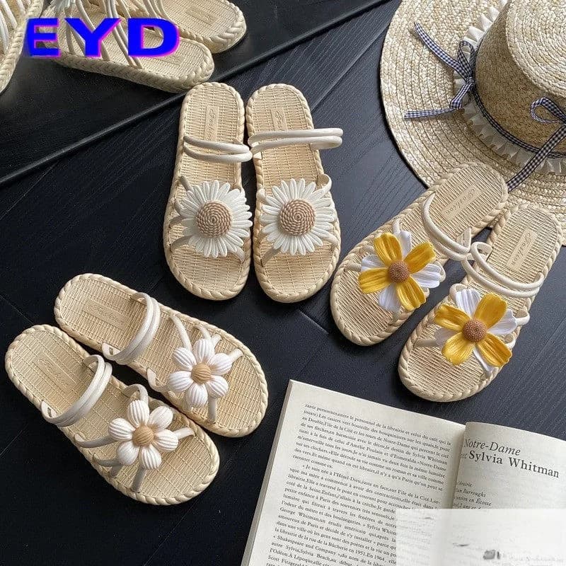 Nuovi Sandali da Donna Primavera 2024 con Suola Piatta, Indossabili in Due Modi, Comodi Slip-On Stile Etnico per Spiaggia e Estate