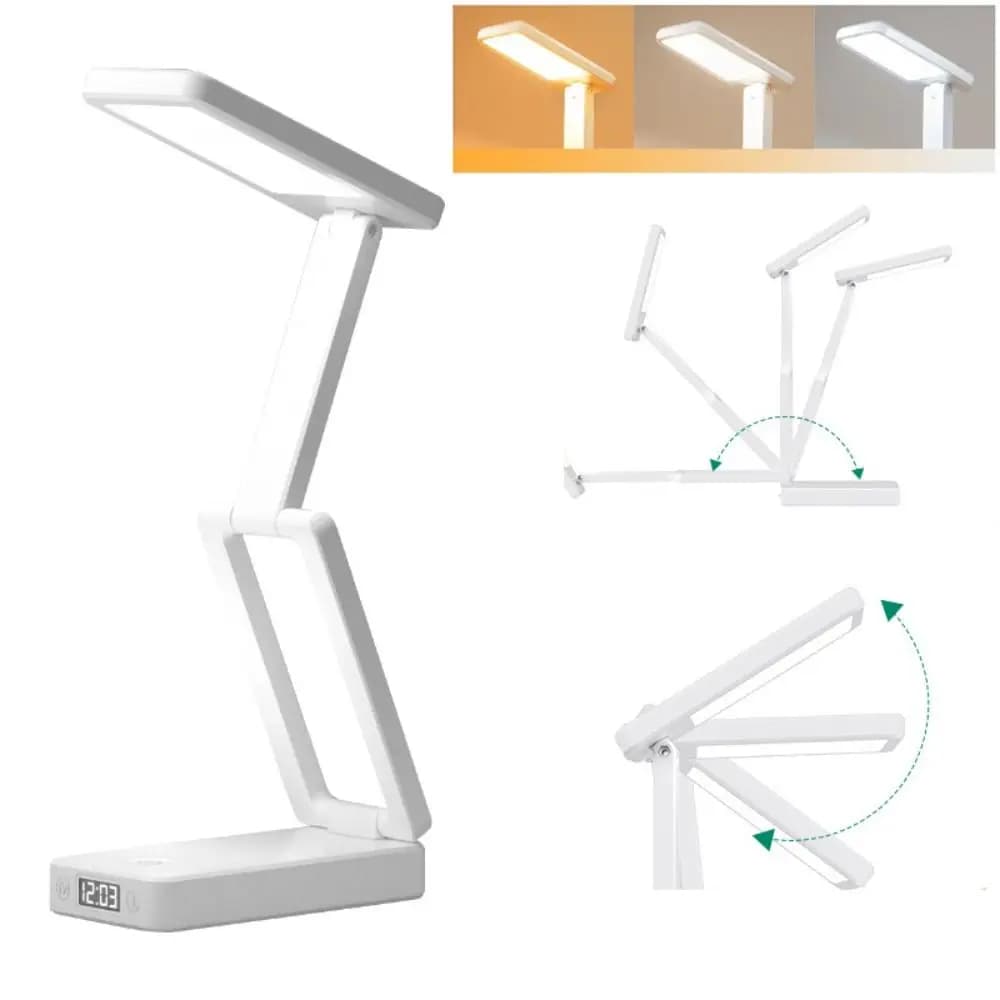 Lampada da Tavolo Portatile Ricaricabile Senza Fili, Pieghevole, a Batteria, 3 Colori Dimmerabili, Luce Notturna per Camera da Letto
