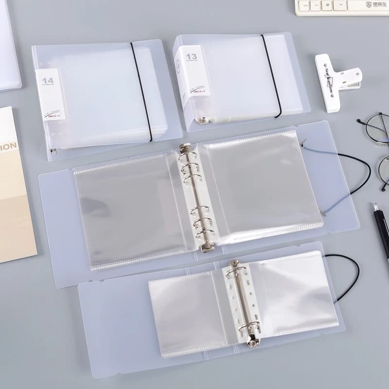 Raccoglitore quadrato in plastica Libretto HD Buste raccoglitore quadrate trasparenti 15 × 15 Raccoglitore per schede fotografiche Cartella di file di carta quadrata da 10/12/18 cm
