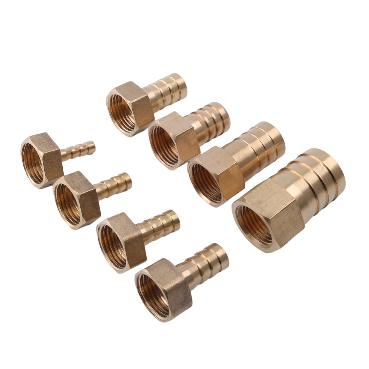 Copper joints with female thread 1/2" to 6~25mm BSP Connector for soft hose Brass adapter Barb air tube