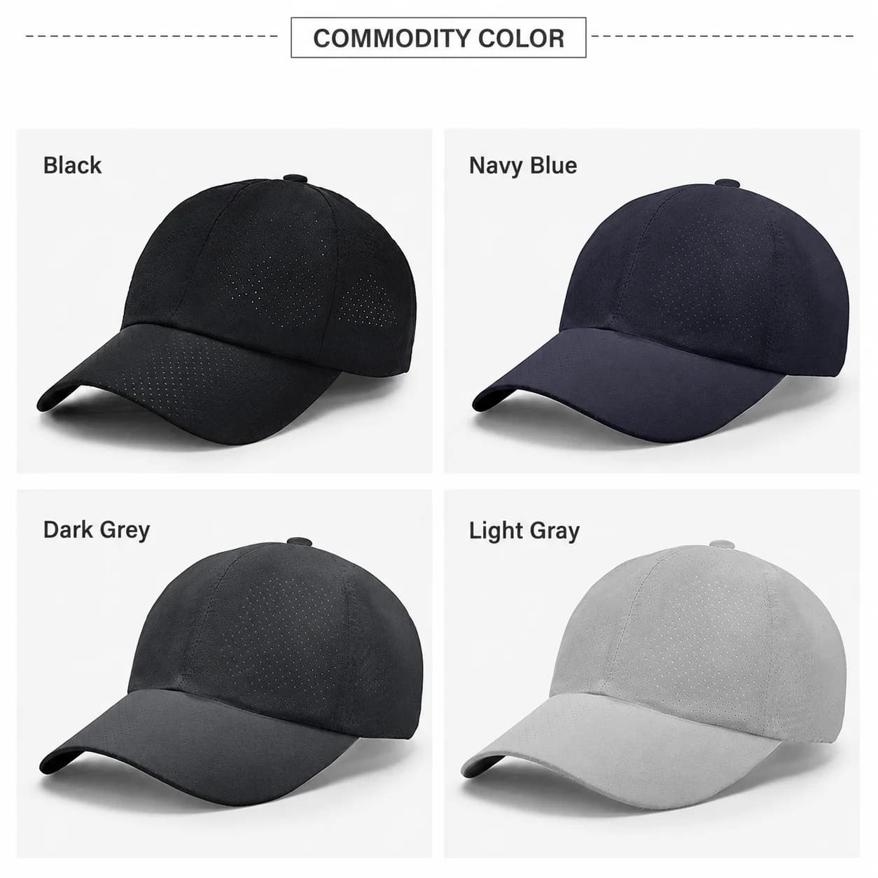 Baseball Cap Adjustable Men'S Outdoor Hat Uv Cap Perforated Sun Hat For Daily Wear Outdoor Sports Fishing