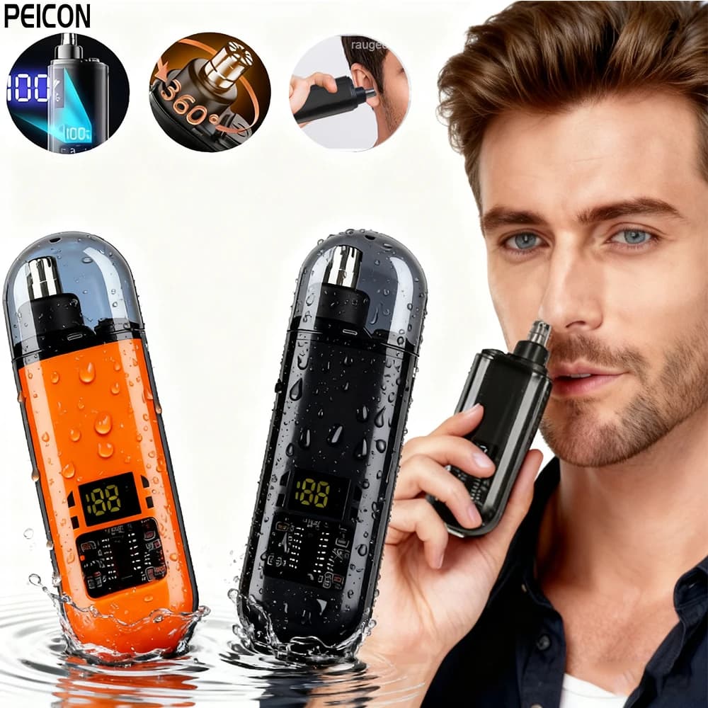 Nose Hair Trimmer for Men Mini Rechargeable Waterproof Beard Eyebrow Nose Hair Remover Painless Nose and Ears Hair Clipper