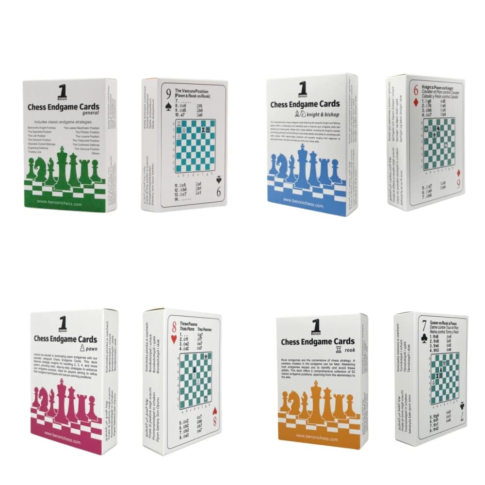 Carte Benoni Chess Endgame (generale) - Set di 52 carte per tattiche e strategiche avanzate - Regalo educativo per scacchi