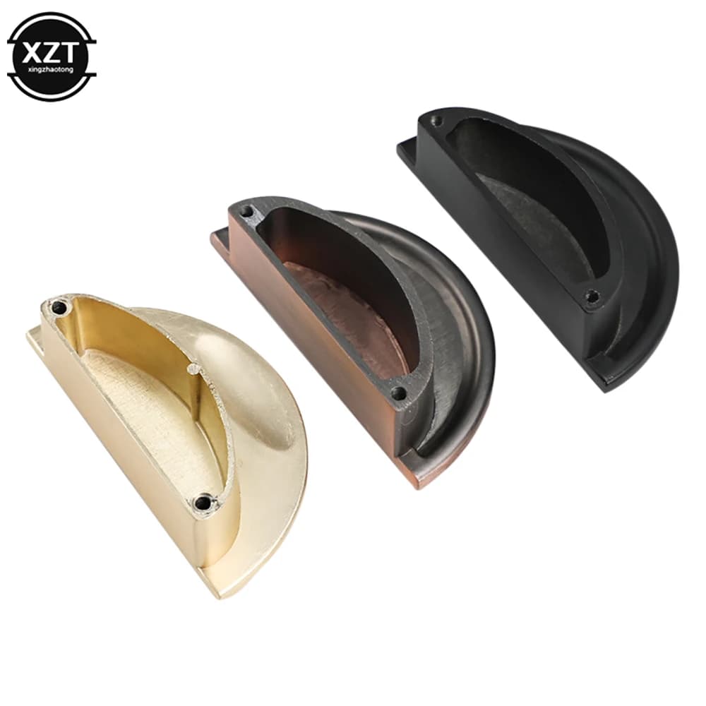 1 pz armadio maniglia del cassetto armadio e manopola maniglie per mobili in alluminio dorato nero nichel semicerchio mezza luna opaco tirare 64mm
