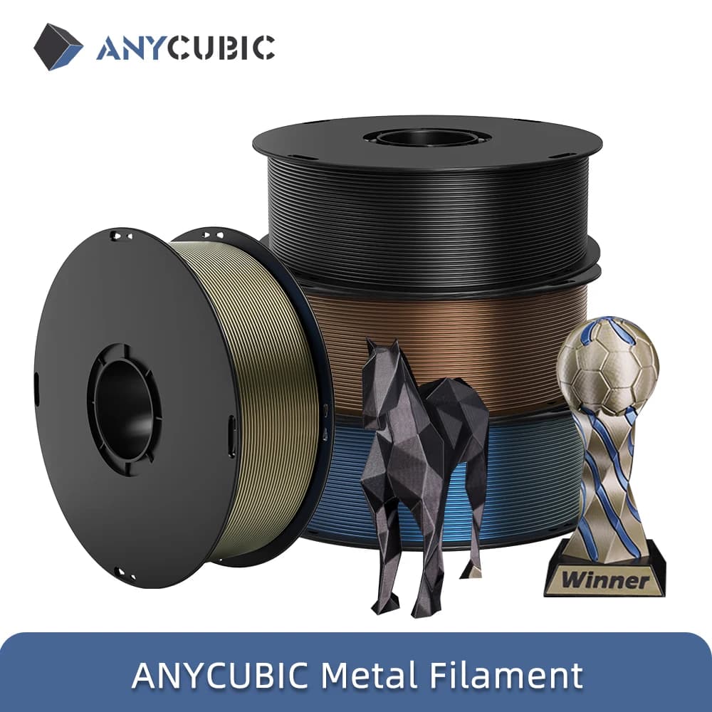 ANYCUBIC Filamento Metallico 4kg/1kg, Texture Metallica PLA per Stampanti 3D Kobra S1 e Kobra 3 Combo, Filamento PLA ad Alte Prestazioni per Stampa 3D