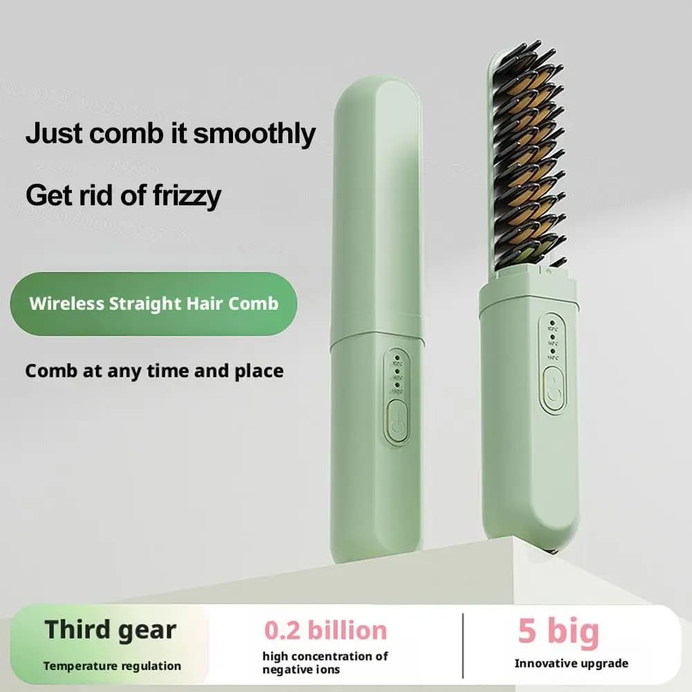 Brush to smooth ion capsule hair, styler to smooth portable wireless hair for dry and wet hair, anti-dain cream effect control N1X7