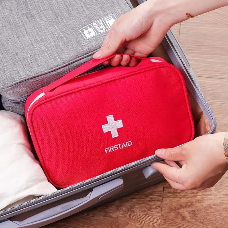 Kit di pronto soccorso: impermeabile e durevole con cinghie elastiche e buste trasparenti per casa/auto/viaggio, organizer medico di emergenza compatto