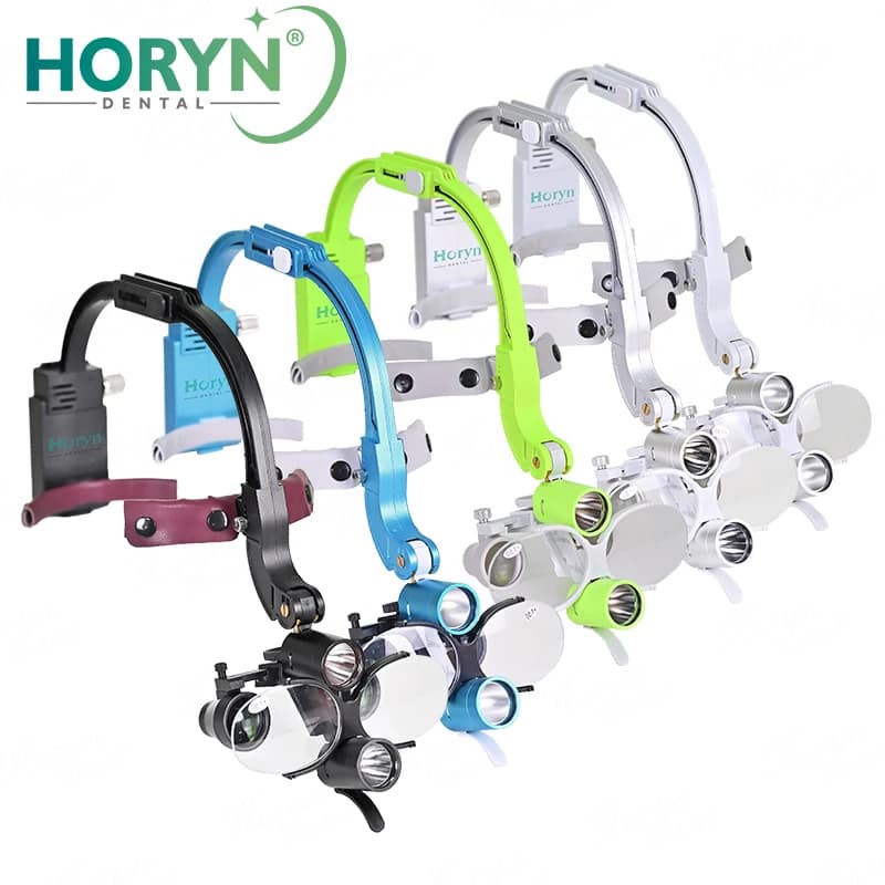 2.5X 3.5X Lampada frontale a LED dentale per ingrandimento Lenti di ingrandimento binoculari 5W Luce Dentisit Faro chirurgico Attrezzatura da laboratorio
