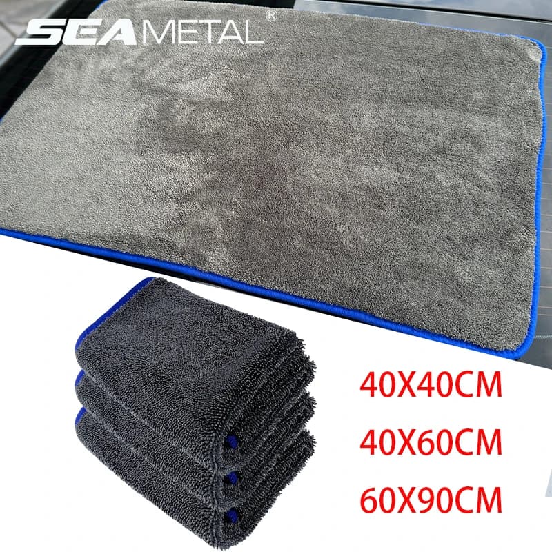 SEAMETAL High-end Car Wash Microfiber Twisted Towel Super Absorbent Fast Drying Towels Detailing Cloth for Car Cleaning Tools