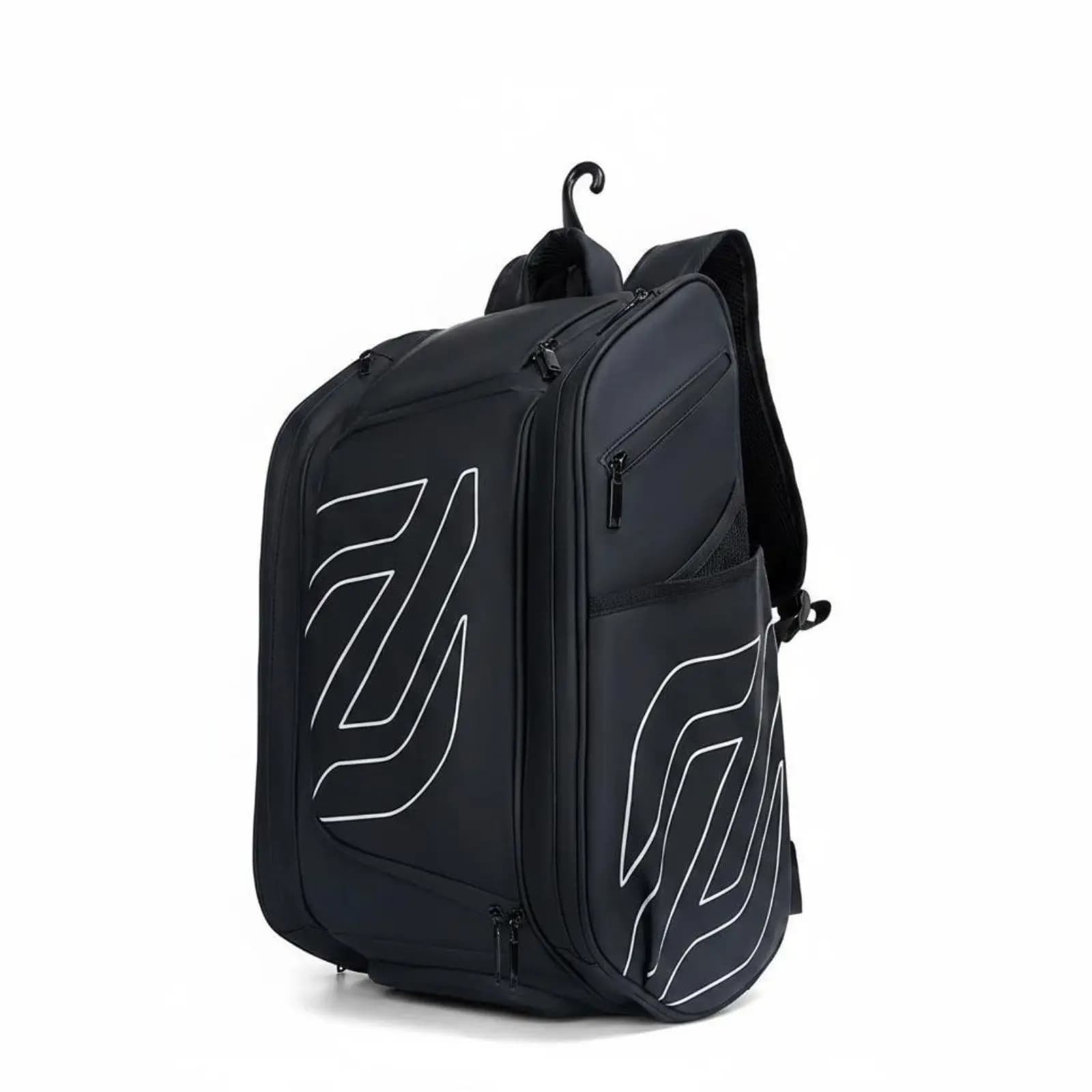 Durable Sports Equipment Carrier with Shoe Pocket Pickleball Racket Bag Backpack Travel Gym Bag for Tennis Badminton