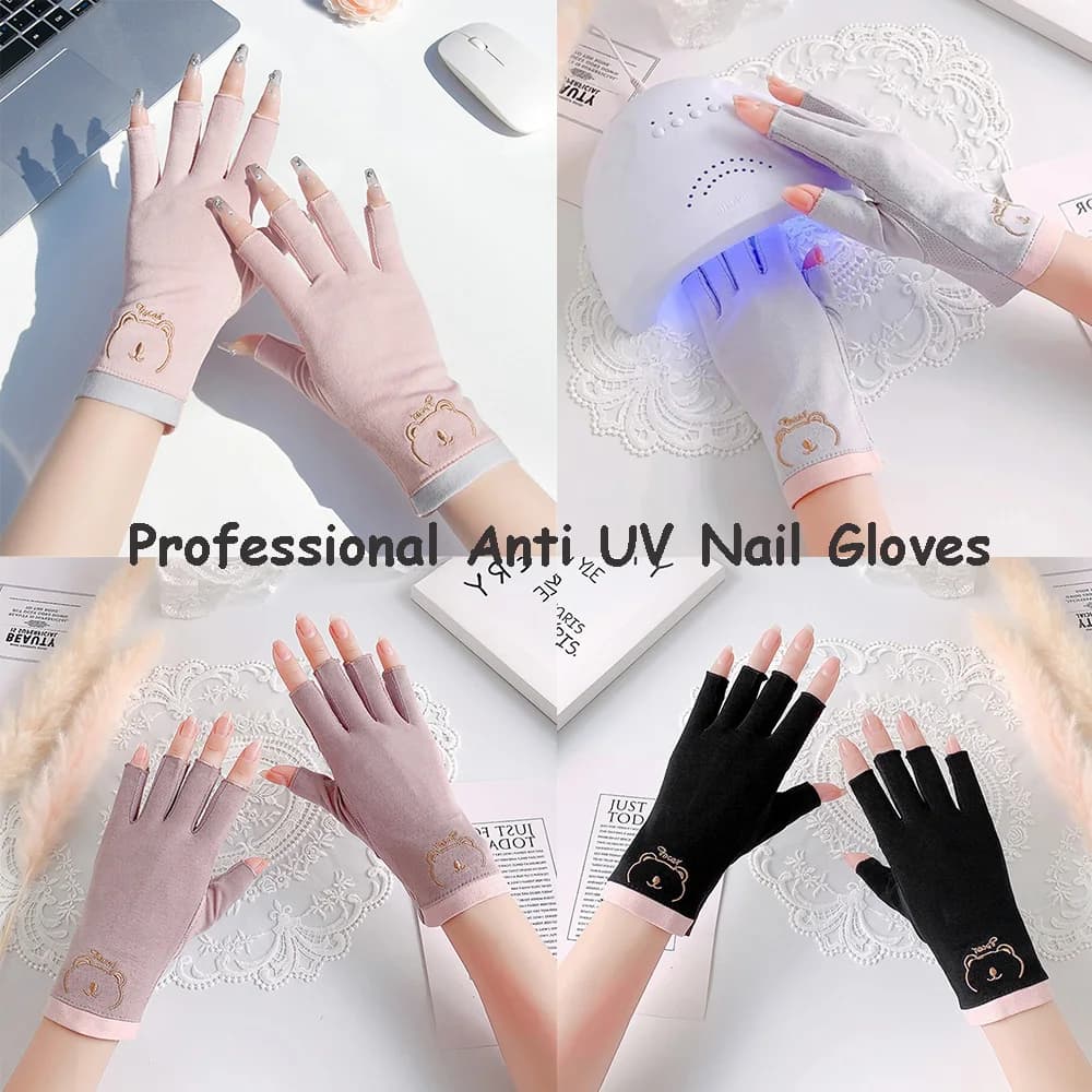 1 paio di guanti professionali anti UV per lampada per unghie guanti per manicure leggeri 4 colori guanto di protezione UV elastico traspirante strumento da salone