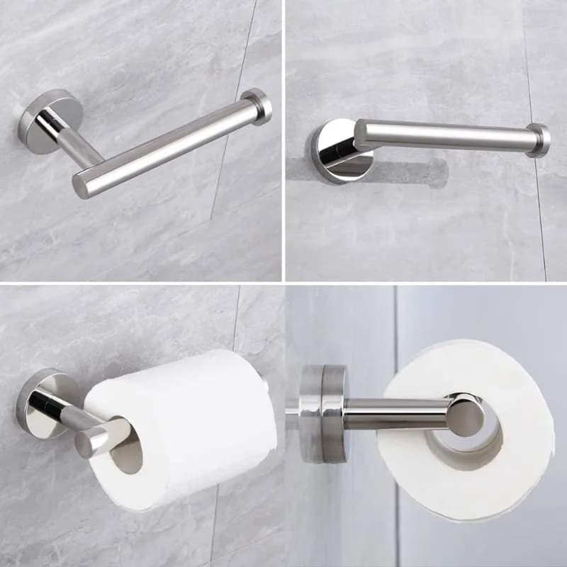 Set di accessori per il bagno da 5 pezzi Porta asciugamani da parete in acciaio inossidabile lucido