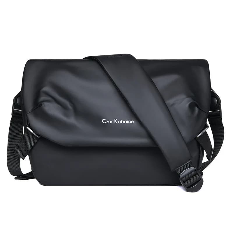 Borsa a tracolla funzionale da uomo borsa a tracolla a tracolla singola per il tempo libero impermeabile con pellicola in pelle nuova borsa da equitazione da uomo