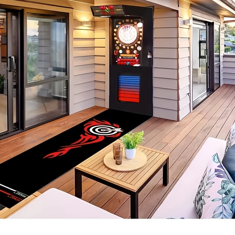 Tappetino Professionale per Freccette VIKAMA con Linea di Lancio Standard, Tappeto Lungo Antiscivolo per Sala Giochi, Bar e Arredamento Casa