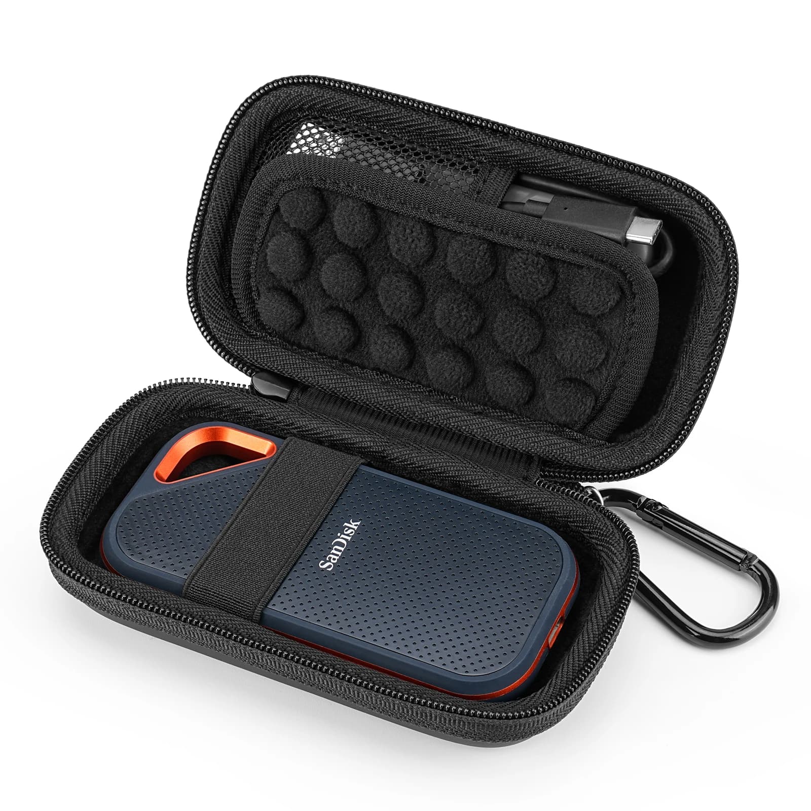 Custodia Rigida per MP3 Universale/SanDisk Extreme Pro/SanDisk Extreme SSD Esterno Portatile 1TB/2TB/4TB, Borsa da Viaggio per Conservazione