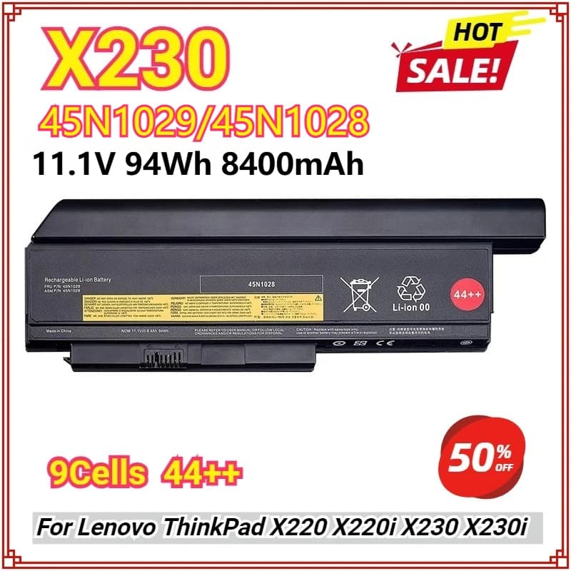 8400mAh 5600mAh Laptop Battery for Lenovo Thinkpad X230 X230I X230S 45N1028 45N1029 45N1021 45N1022 45N1024 44+ 44++