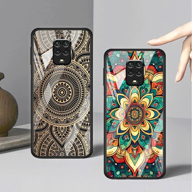 Cover in Vetro con Motivo Bohemien per Xiaomi Redmi Note 15 12 Note13 14 Pro Plus 10 10S A1 A2 A5 K40 12C 10C 11 9S 9 8