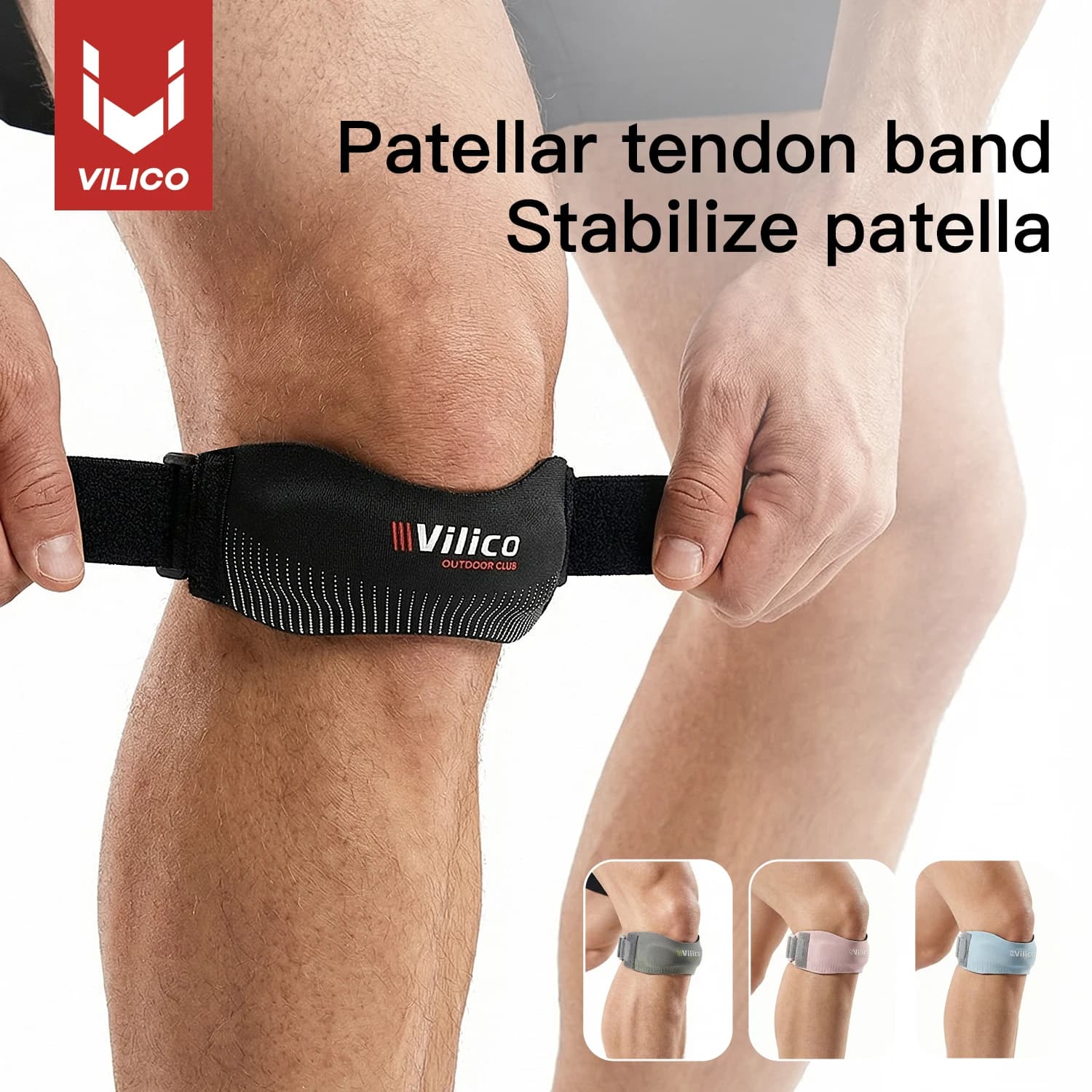 1pc VILICO Patellar Tendon Band Adjustable Knee Strap Stabilizer for Running Basketball Sports Knee Pain Relief