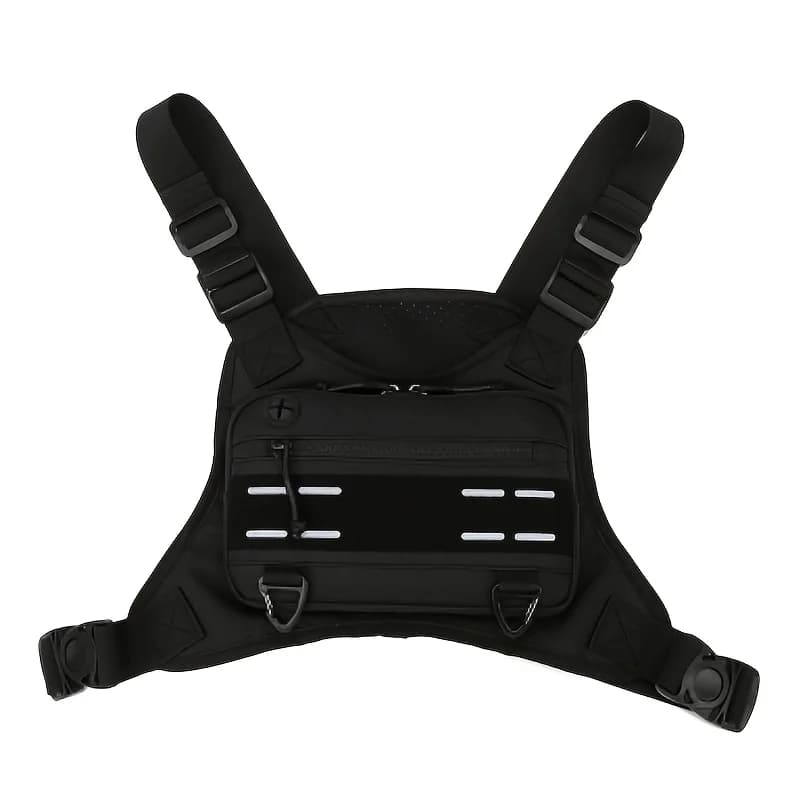 Men's Hiking Chest Bag Sports Front Vest Training Rig Pouch Outdoor Climbing Cycling Running Pack Large Travel Phone Fanny Pack