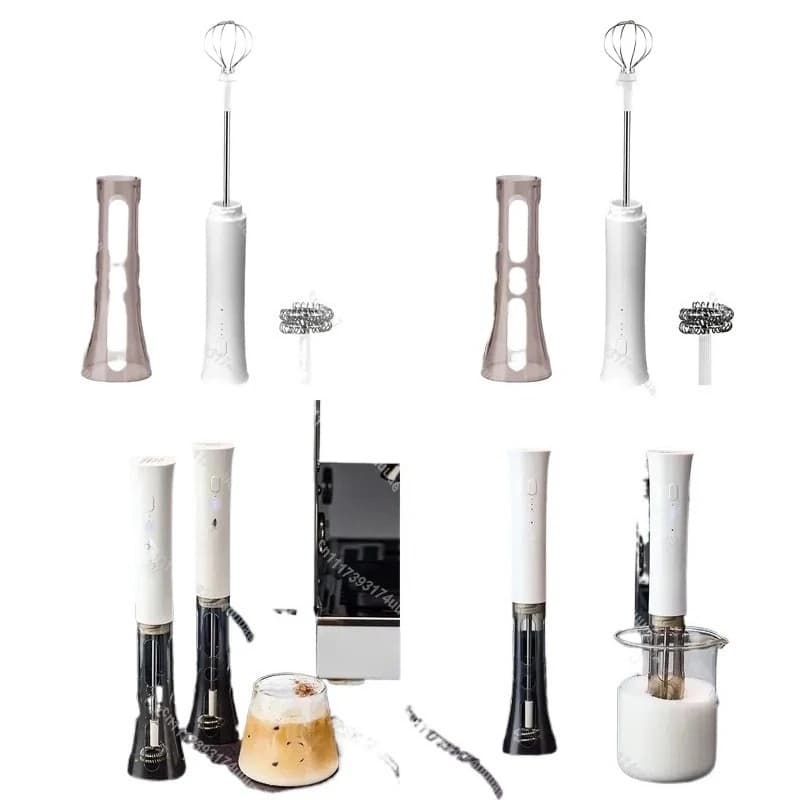 USB Rechargeable Milk Frother Handheld Electric Whisk for Coffee Latte Cappuccino Foam Maker Stirrer Automatic Mini Mixer
