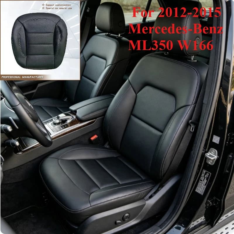 1PCS Custom Front Driver Seat Bottom Cover for 2012-2015 Mercedes-Benz ML350 W166, Car Interior Replacement Seat Accessories