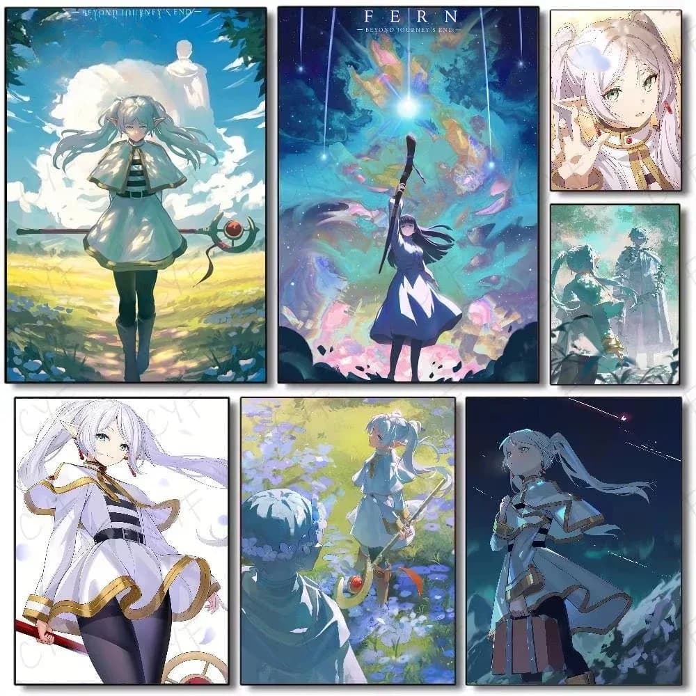 5D DIY Diamond Painting Kit Frieren Beyond Journey's End Anime Art Full Drill Wall Decor Craft Kit Home Gift Frameless