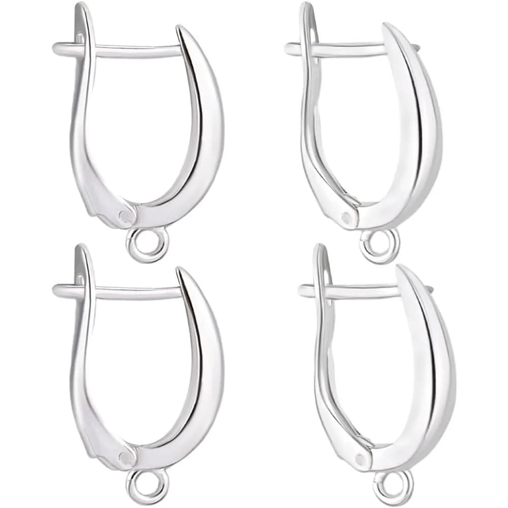 1 scatola da 10 pezzi per orecchini a mezzo cerchio con fili a leva Huggie in ottone placcato ad anello con chiusura posteriore