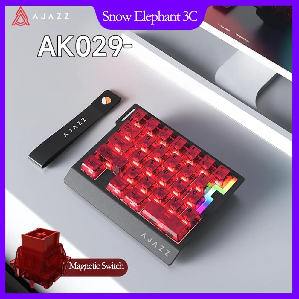 AJAZZ AK029 Magnetic Switch Mechanical Keyboard Left-Handed Wired Portable RGB Backlighting FPS Gaming Keyboard 8000Hz 0.01mm