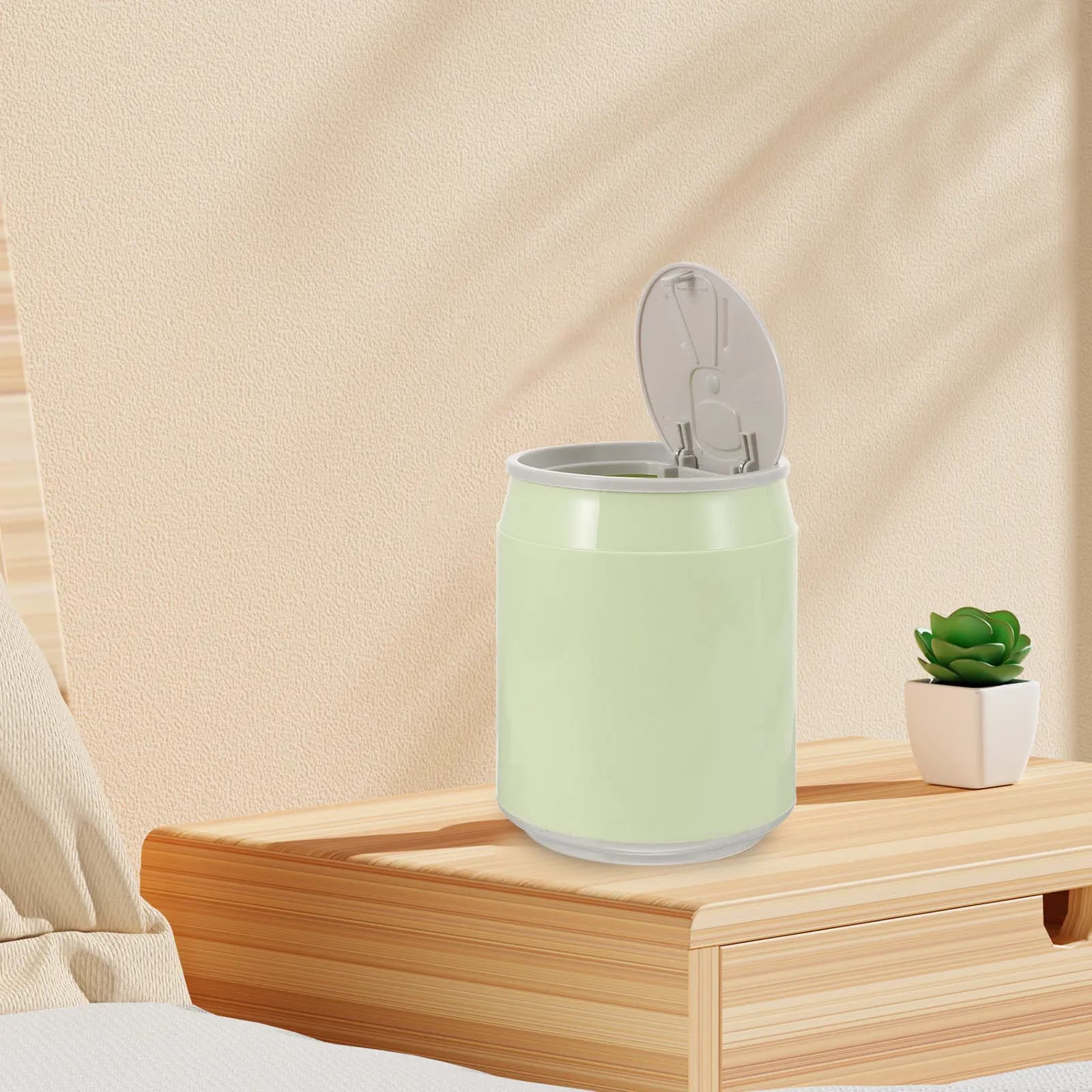 Mini Cestino da Scrivania in Plastica, Contenitore per Rifiuti da Ufficio, Bidone con Coperchio per Camera da Letto e Cucina