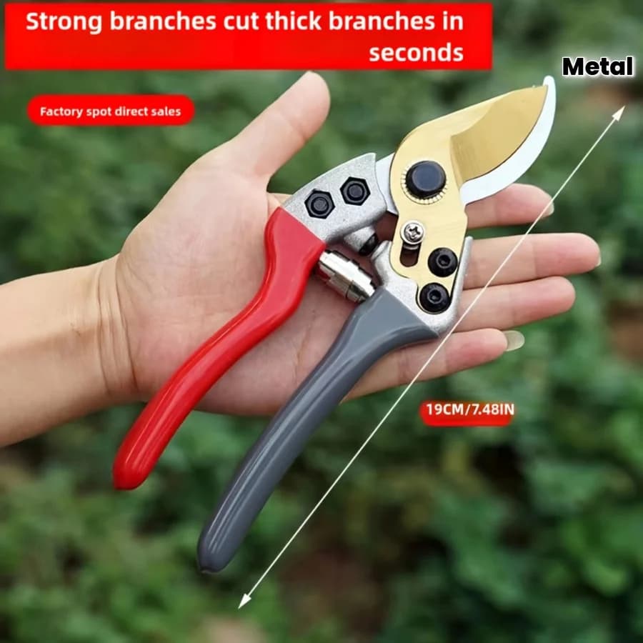Professional Labor-saving Pruning Shears with Sturdy Metal Blades for Thick Branches and Fruit Trees, Essential Lawn Care Gardening Tools