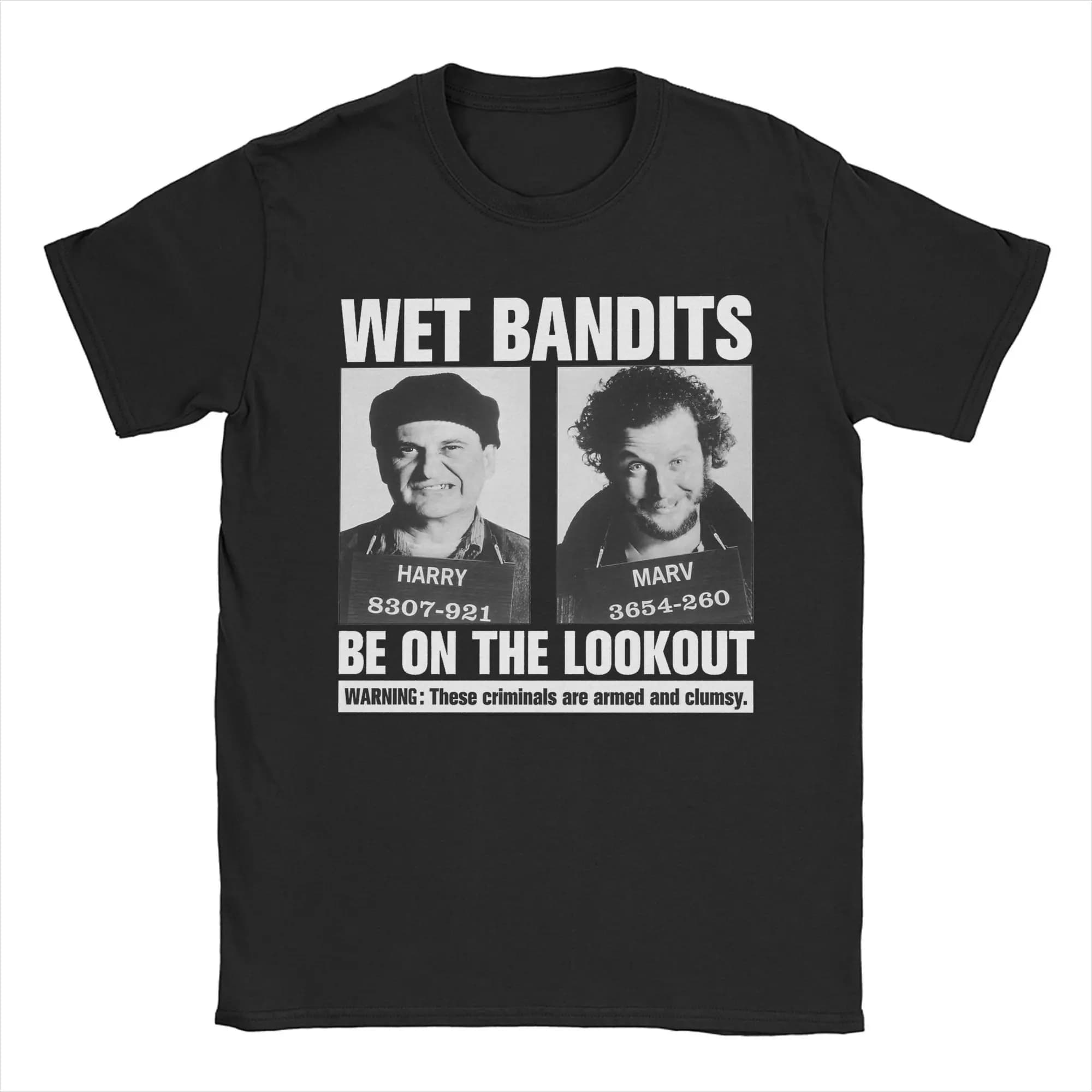 Home Alone Wet Bandits T-Shirt for Men Vintage Pure Cotton Tee Shirt Crew Neck Short Sleeve T Shirt Printed Tops